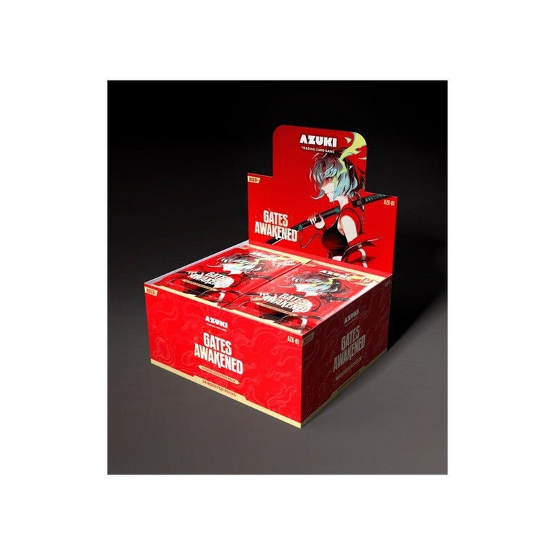 Azuki TCG Gates Awakened booster display box containing 24 English-language booster packs, factory sealed