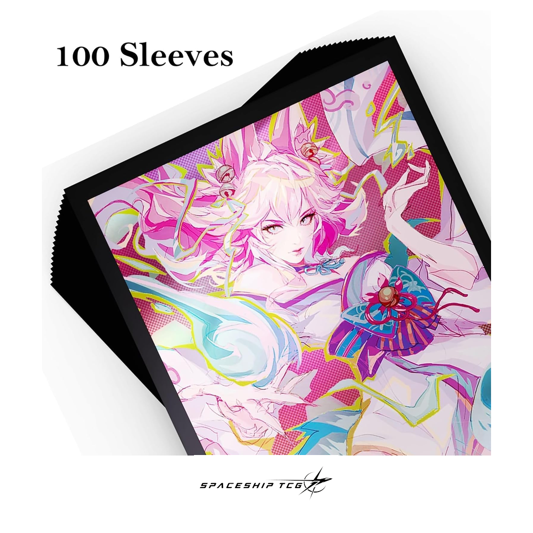 Riftbound League of Legends Ahri Art Sleeves 100 count card protectors Spiritforged Spirit Blossom collection Spaceship TCG Spain