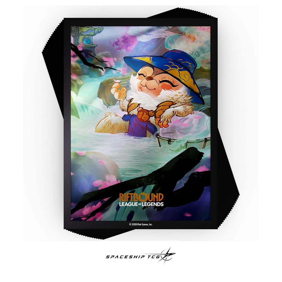 Riftbound League of Legends Teemo Art Sleeves 100 count card protectors Spiritforged Spirit Blossom collection Spaceship TCG Spain