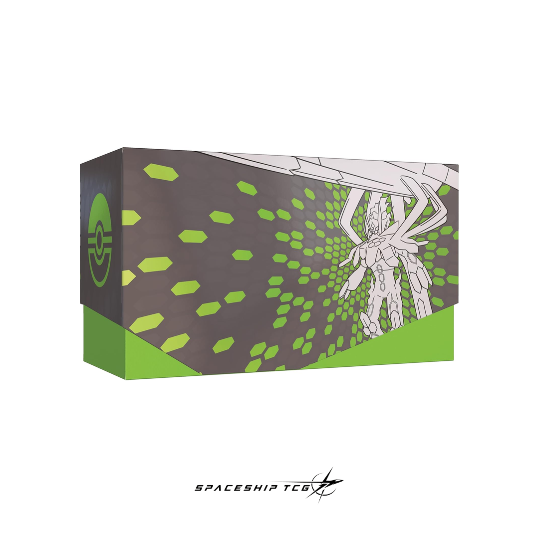Card game box with 'SPACESHIP TCG' branding and graphic design on a white background