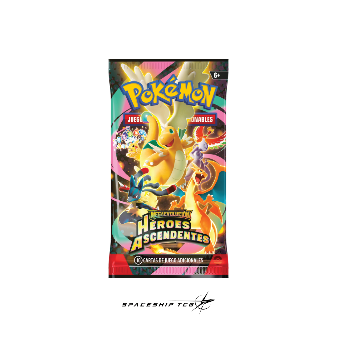Pokémon TCG Héroes Ascendentes Double Blister featuring Erika with 2 booster packs, exclusive Tangela promotional card, and collectible coin Spanish edition