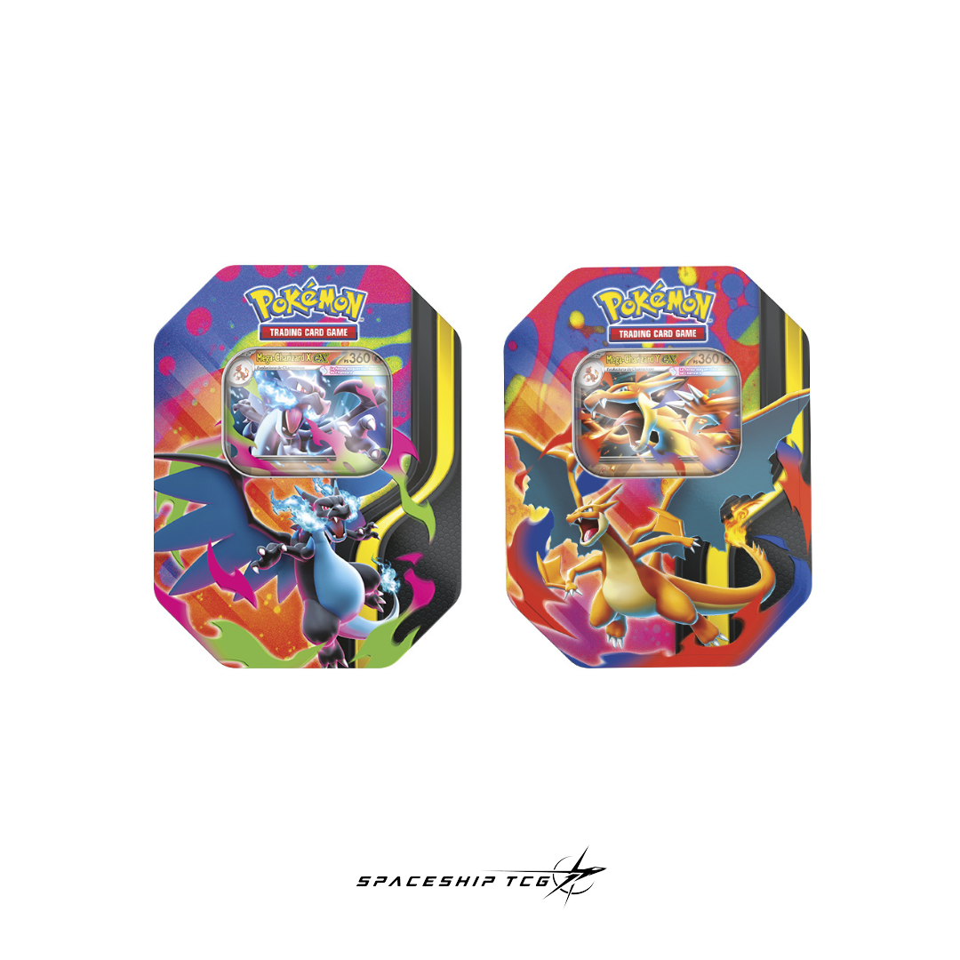 Pokémon TCG Mega Charizard ex Spring Tin - collectible metal tin with exclusive promotional card