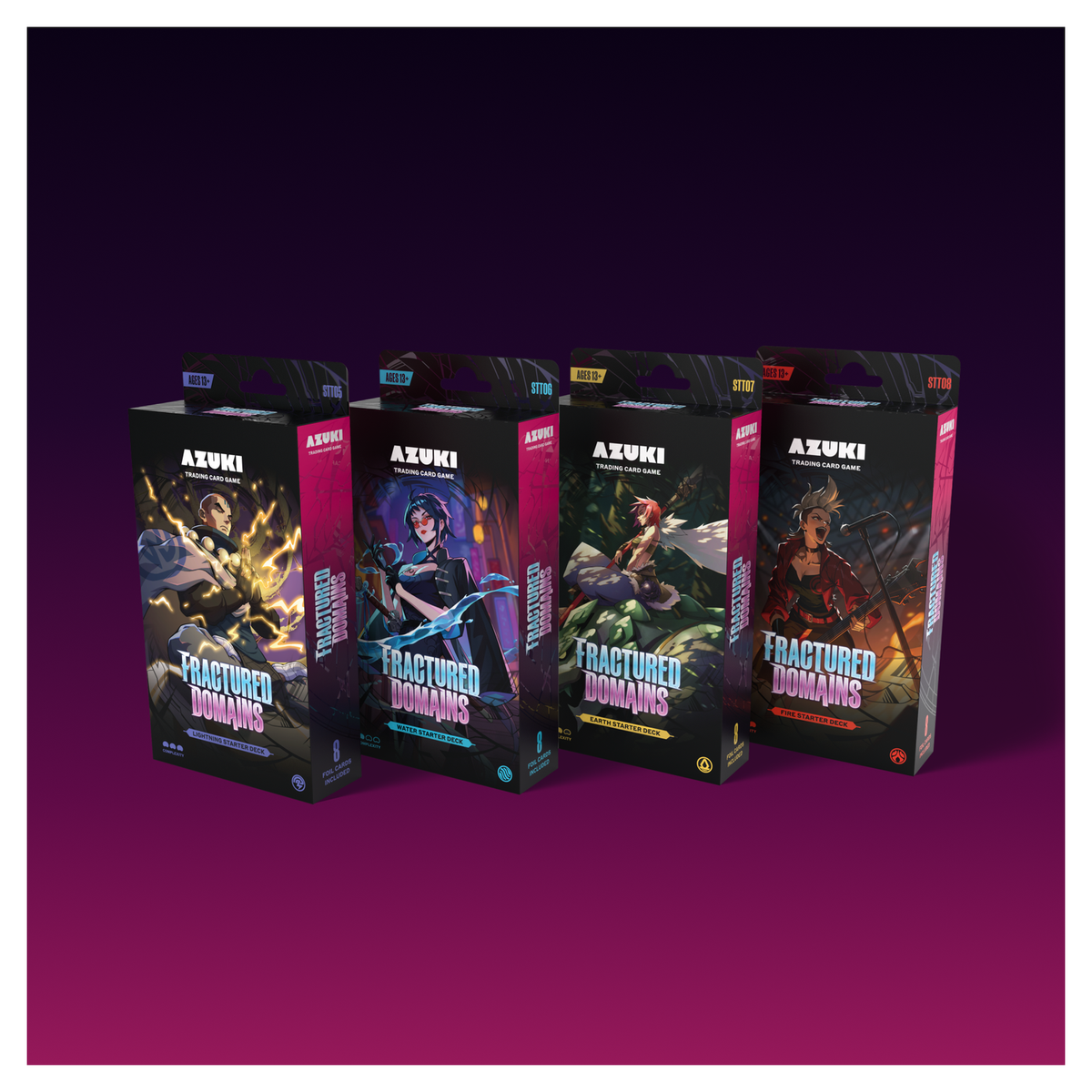 Azuki TCG Fractured Domains Assorted Starter Deck Case of 8 factory sealed decks in English