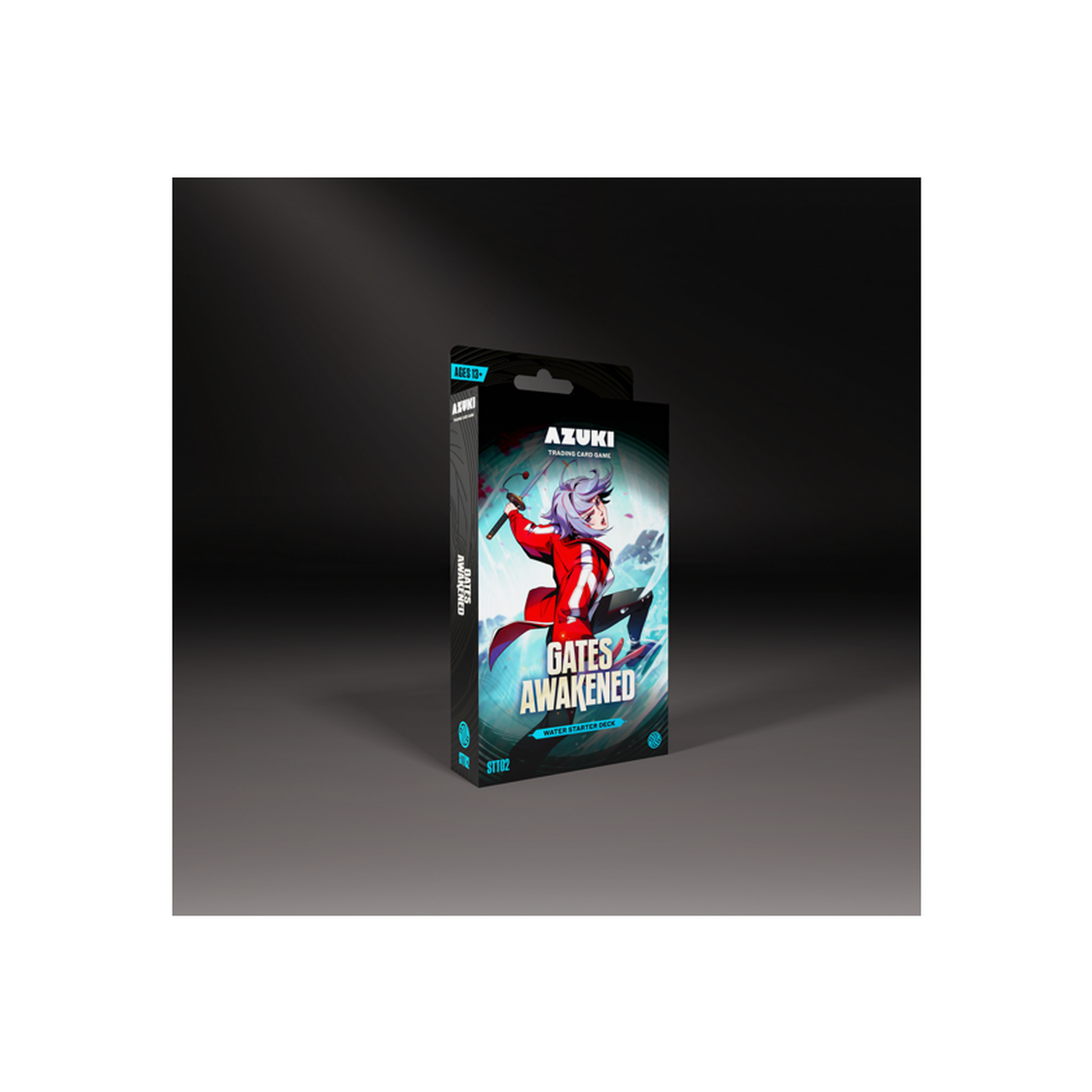 Azuki TCG Gates Awakened Starter Deck: Shao Display box containing 8 sealed English-language 63-card Water element starter de