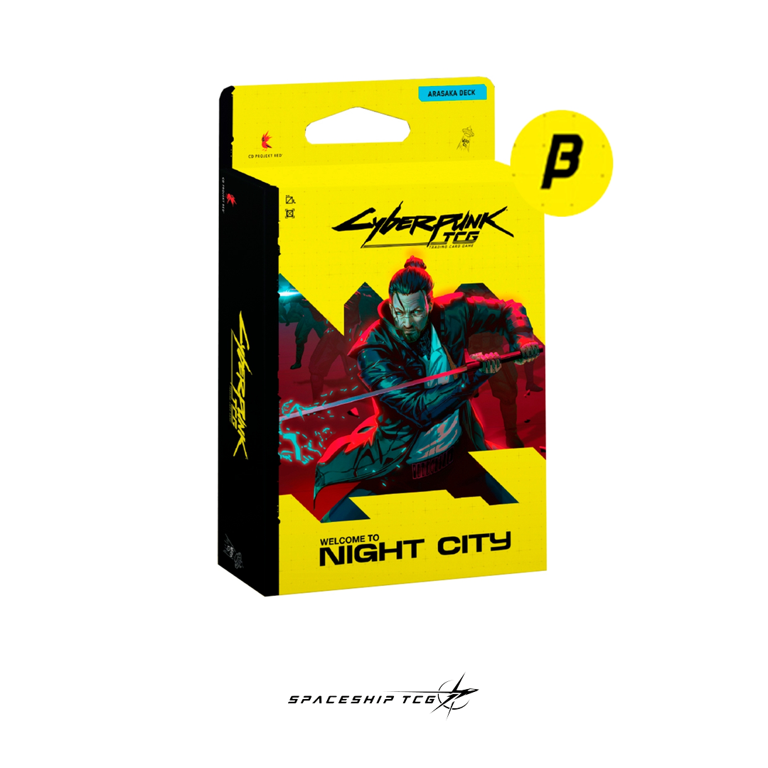 Cyberpunk TCG Starter Deck Display Embracing Power Welcome to Night City Beta Edition English with Saburo Yorinobu Goro Takemura Arasaka Legends