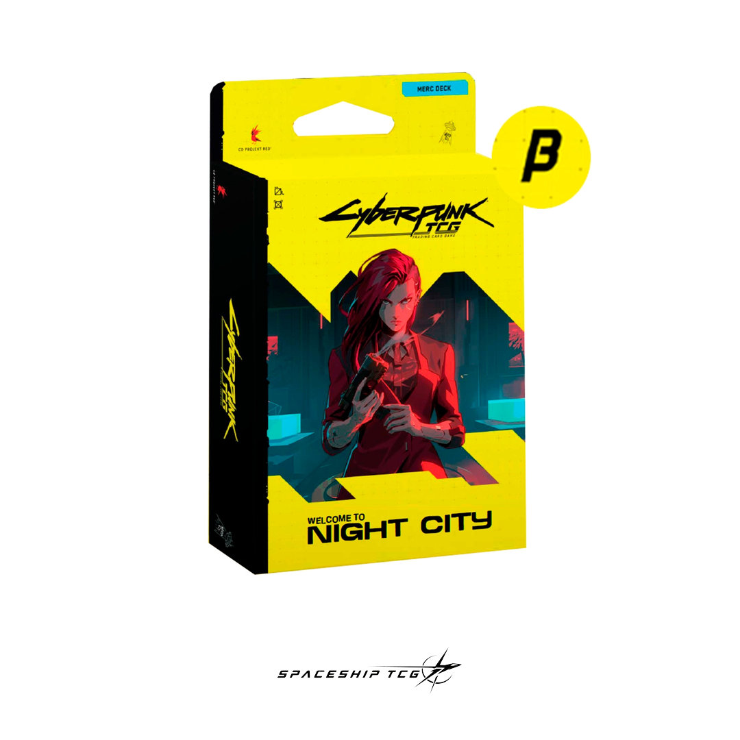 Cyberpunk TCG Starter Deck Display The Heist Welcome to Night City Beta English Edition with 6 preconstructed decks featuring V and Jackie Welles
