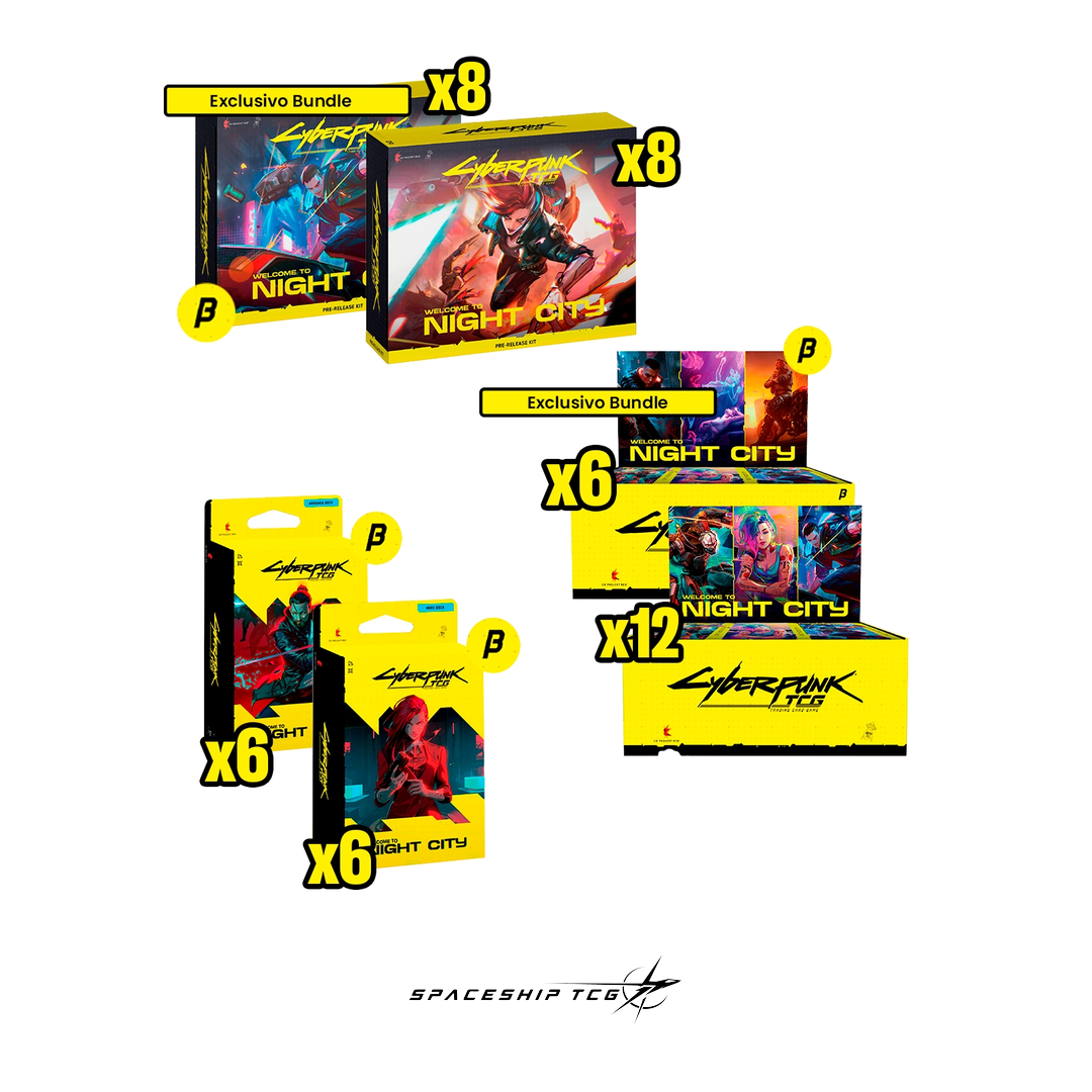 Cyberpunk Trading Card Game Event Kit Beta Pack complete bundle with booster displays Pre-Release Kits Starter Decks tournament support Spaceship TCG Spain