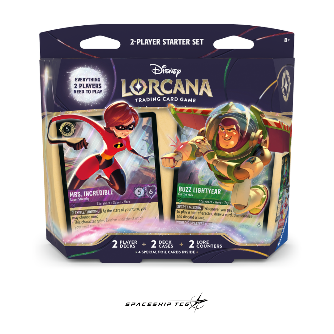 Disney Lorcana Wilds Unknown 2-Player Starter Set with two ready-to-play decks and exclusive foil cards