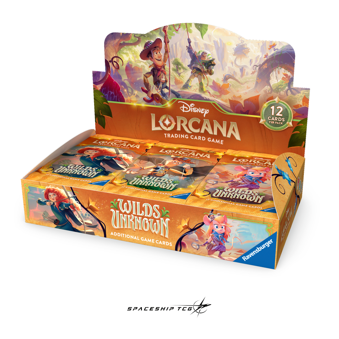 Disney Lorcana Wilds Unknown Booster Display - 24 sealed booster packs with rare and foil cards - Box Back