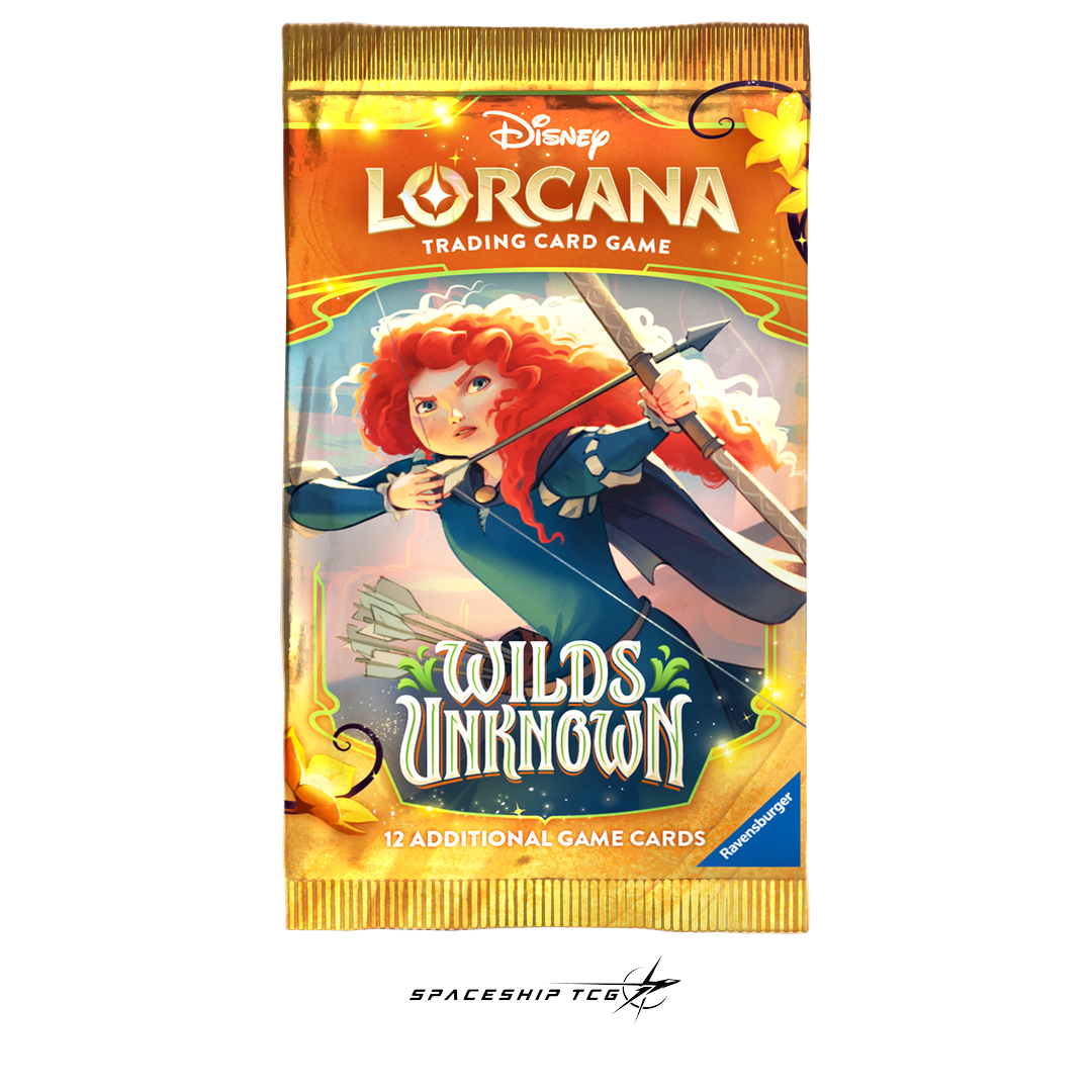 Disney Lorcana Wilds Unknown Booster Display - 24 sealed booster packs with rare and foil cards - Detail View