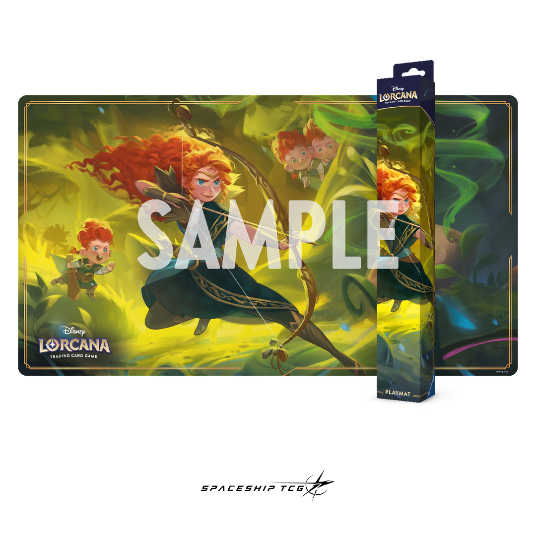 Disney Lorcana Wilds Unknown Merida Playmat - Official card game play surface featuring brave princess artwork - Box Back