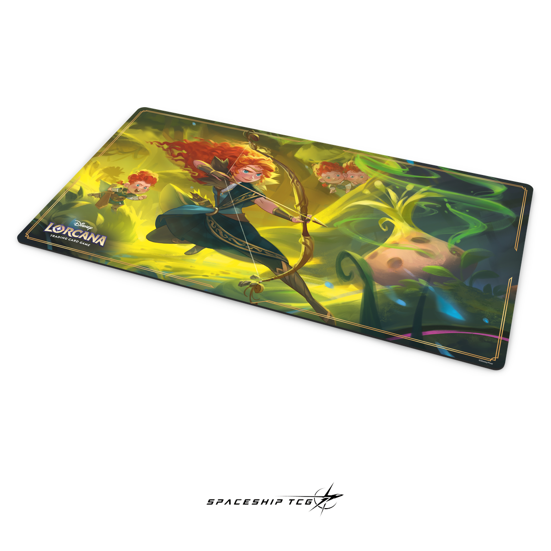 Disney Lorcana Wilds Unknown Merida Playmat - Official card game play surface featuring brave princess artwork - Contents