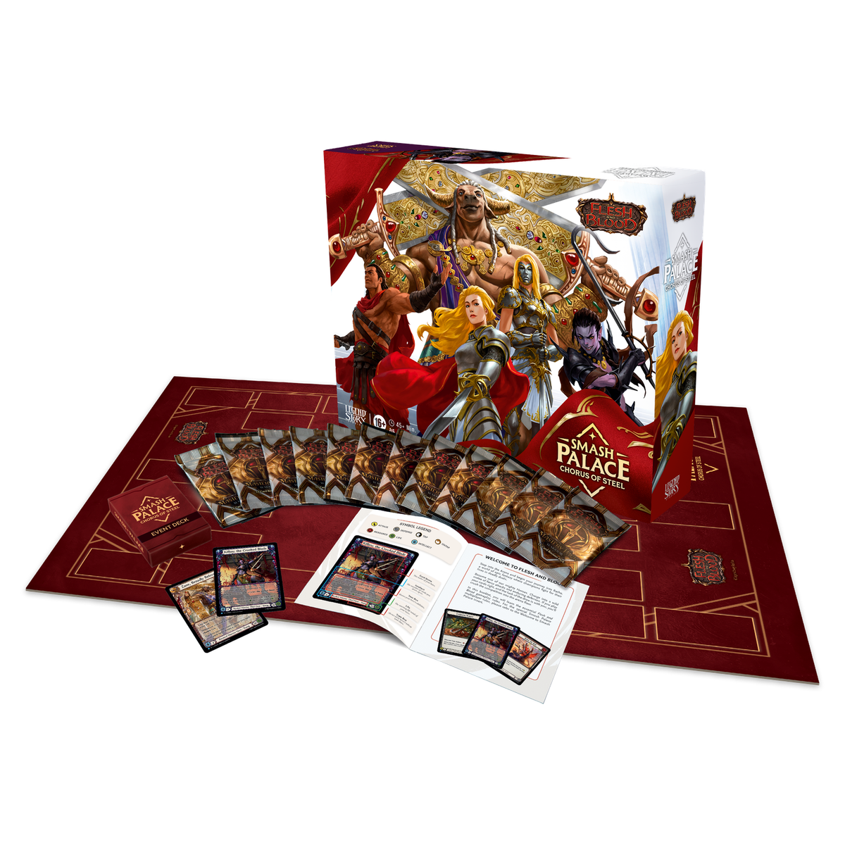 Front view of the Flesh and Blood Smash Palace Chorus of Steel multiplayer boxed set packaging showing Warrior her - imagen 2