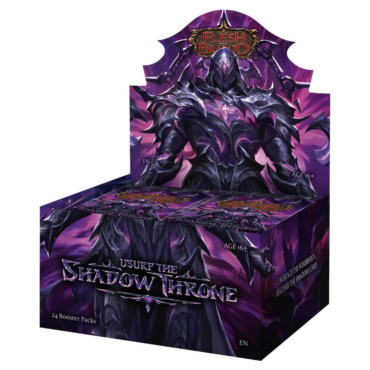 Flesh and Blood Usurp the Shadow Throne booster display box containing 24 booster packs in English