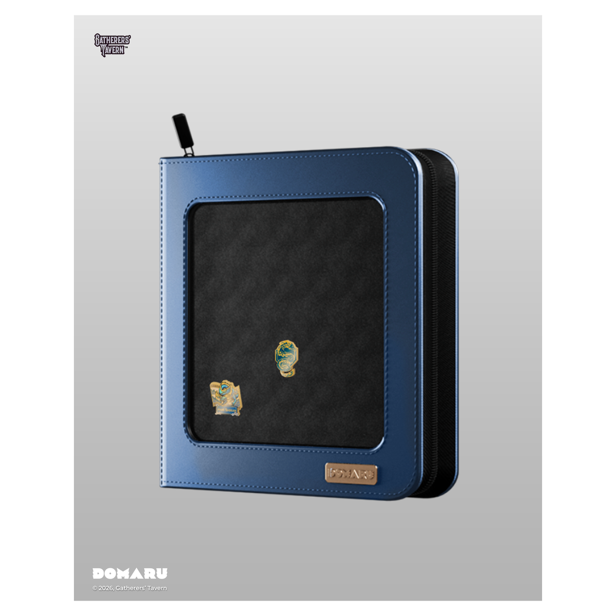 12-pocket DOMARU Deco Pin Binder with clear protective cover and 2 unique Sacred Beasts collecti - Azure Sovereign - imagen 2
