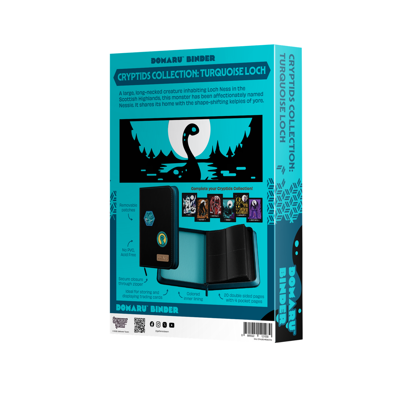 DOMARU 4-Pocket Binder Cryptids Collection by Gatherers' Tavern with removable patch fasteners - Turquoise Loch - imagen 20