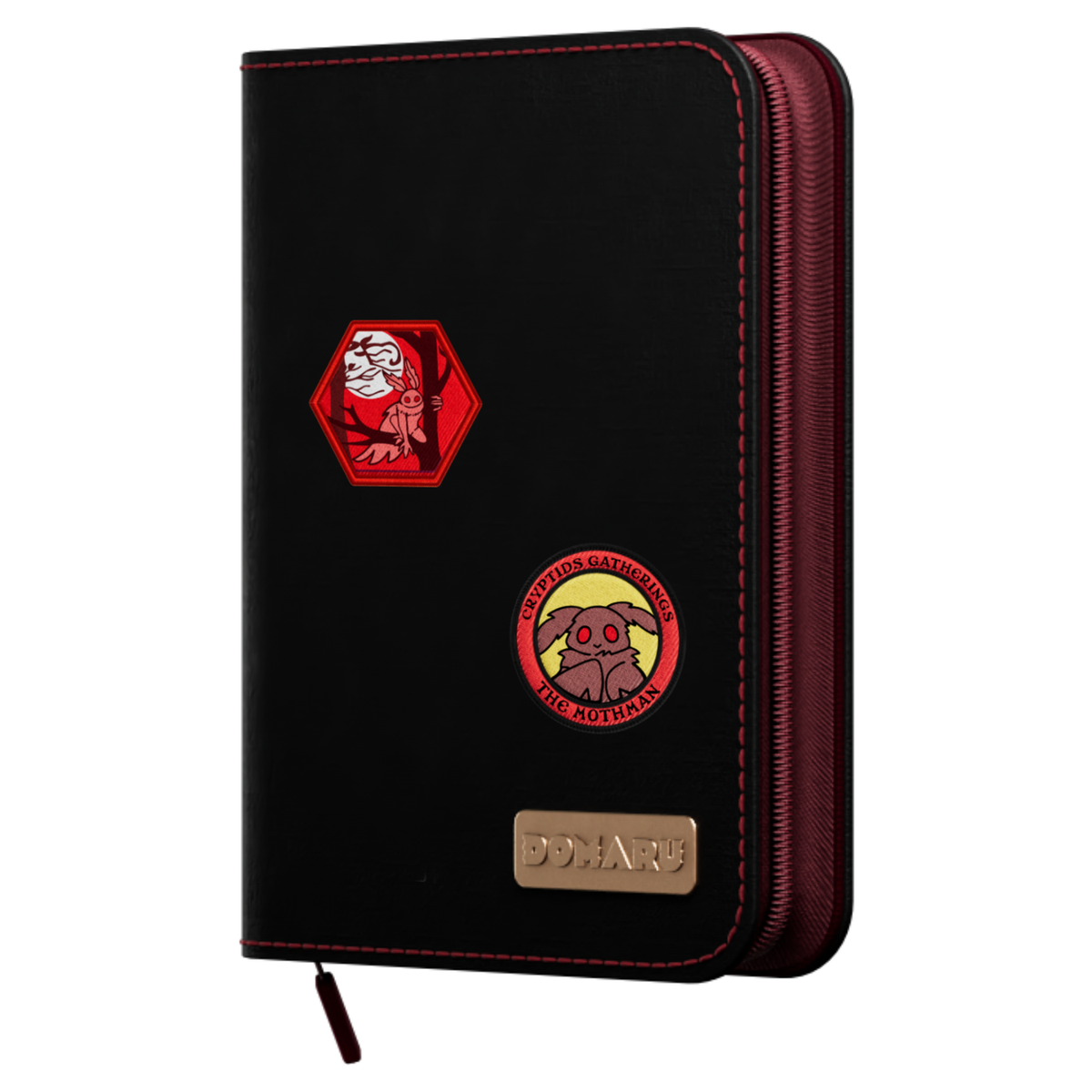 DOMARU 4-Pocket Binder Cryptids Collection by Gatherers' Tavern with removable patch fasteners - Crimson Glow - imagen 3