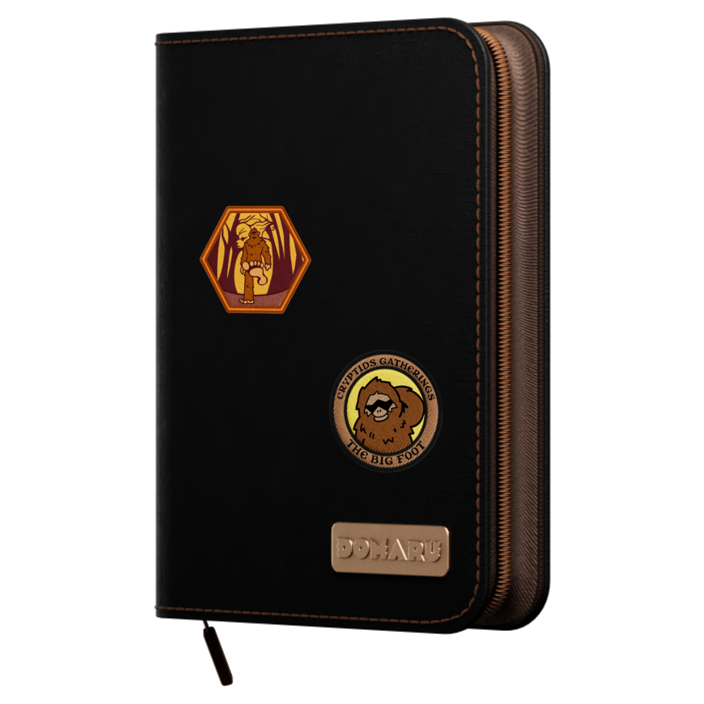 DOMARU 4-Pocket Binder Cryptids Collection by Gatherers' Tavern with removable patch fasteners - Dusky Ochre - imagen 9