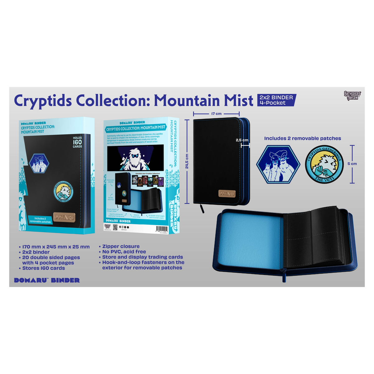 DOMARU 4-Pocket Binder Cryptids Collection by Gatherers' Tavern with removable patch fasteners - Mountain Mist - imagen 18