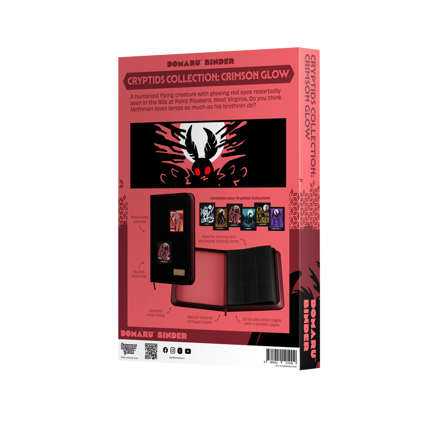 Modular 9-pocket binder with removable patch fasteners from Gatherers' Tavern's Cryptids Collection - Crimson Glow - imagen 2