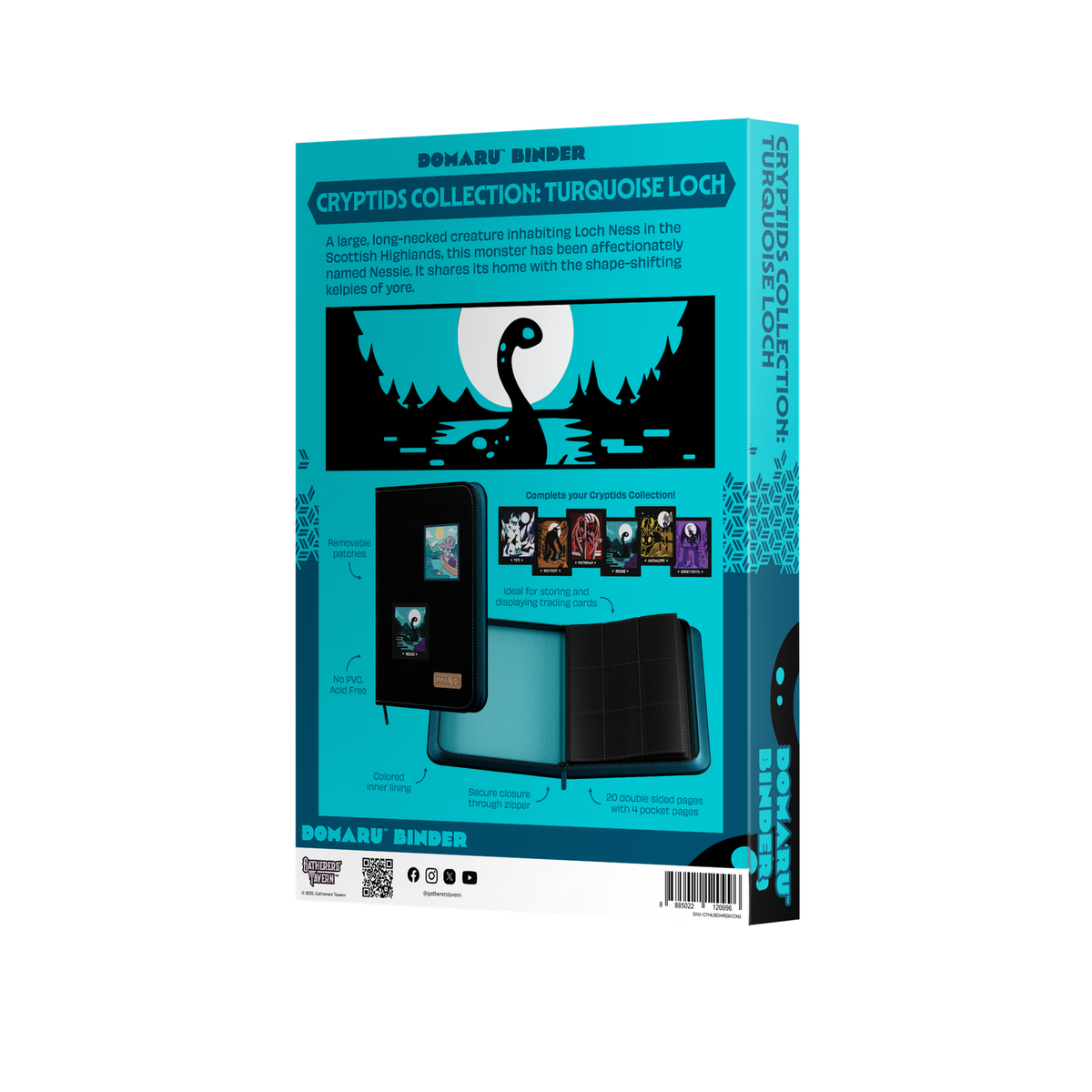 Modular 9-pocket binder with removable patch fasteners from Gatherers' Tavern's Cryptids Collect - Turquoise Loch - imagen 20