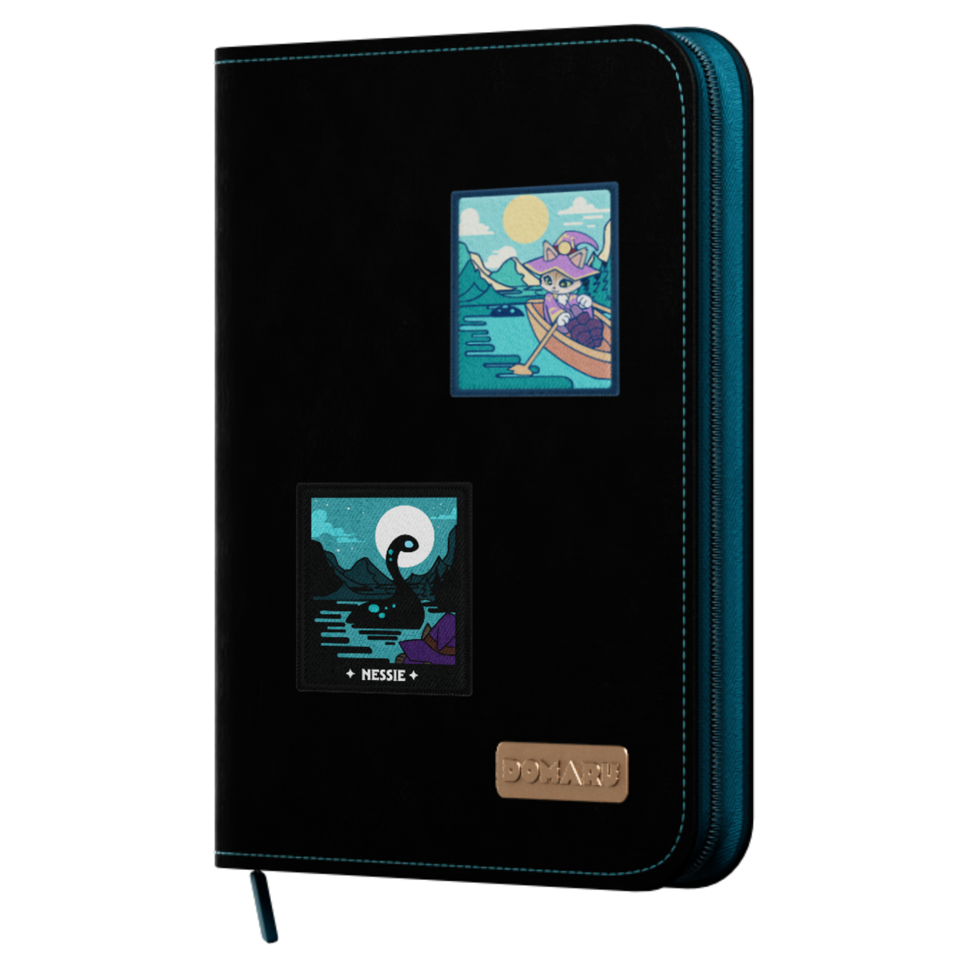 Modular 9-pocket binder with removable patch fasteners from Gatherers' Tavern's Cryptids Collect - Turquoise Loch - imagen 21