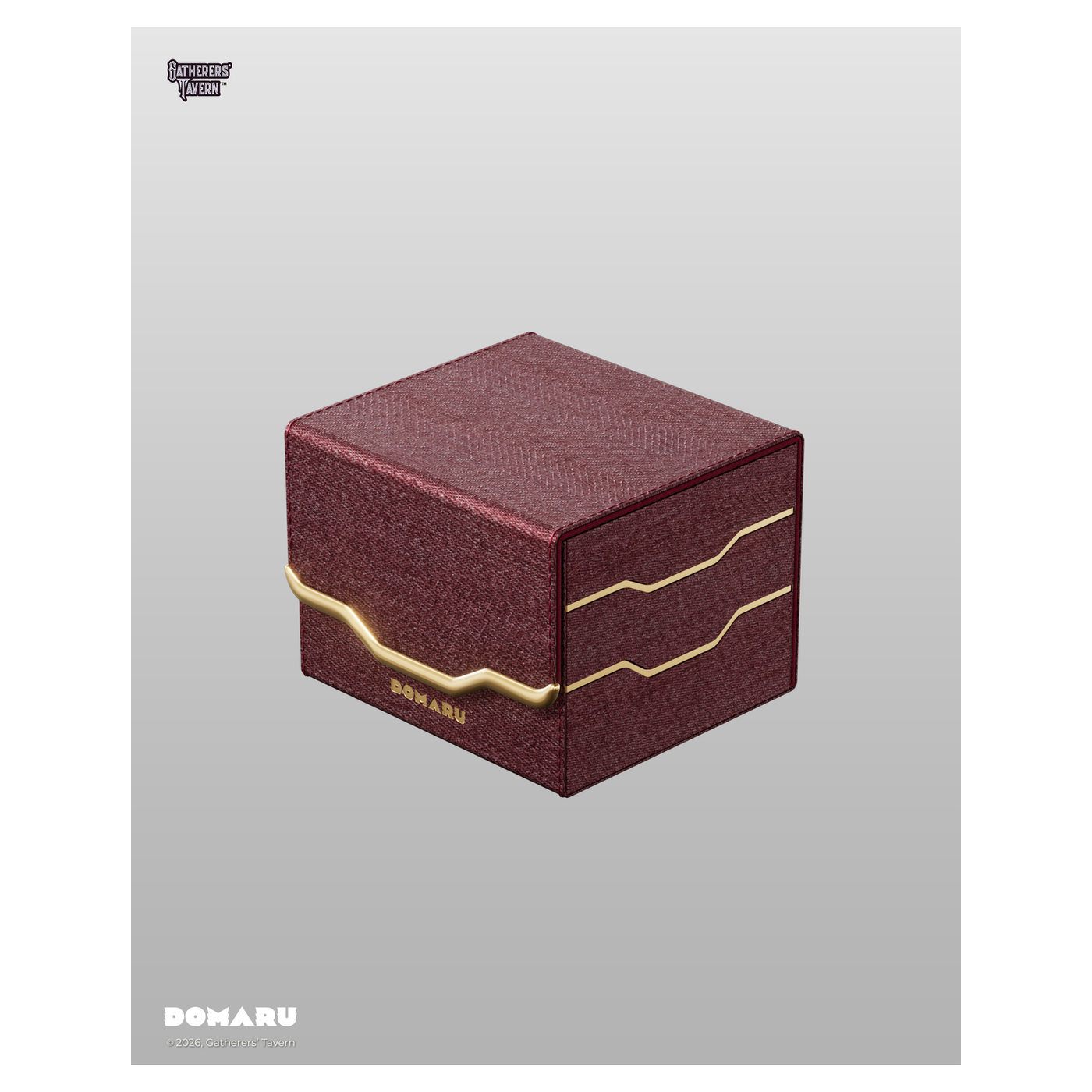 DOMARU Armory Horizon 100+ deck box with textured exterior, metallic accents, and magnetic closure - Carnelian - imagen 4