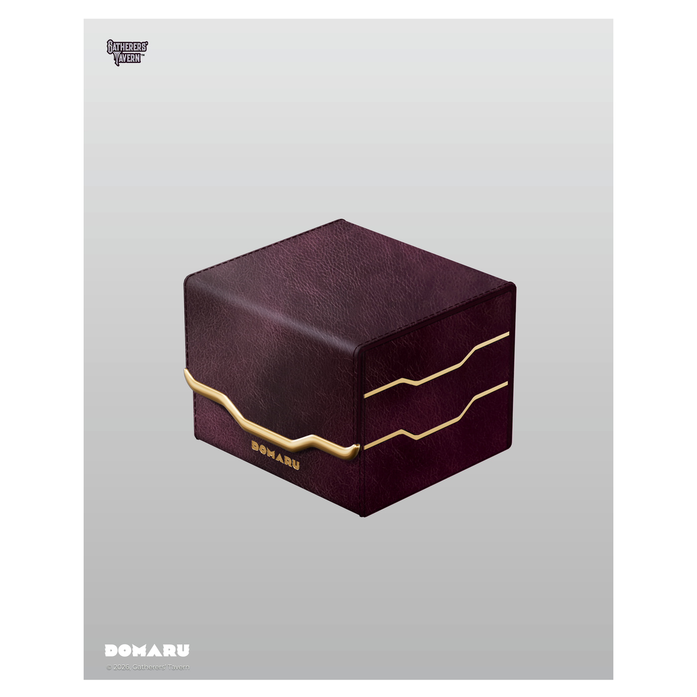 DOMARU Armory Horizon 100+ deck box with textured exterior, metallic accents, and magnetic closure - Ember - imagen 12