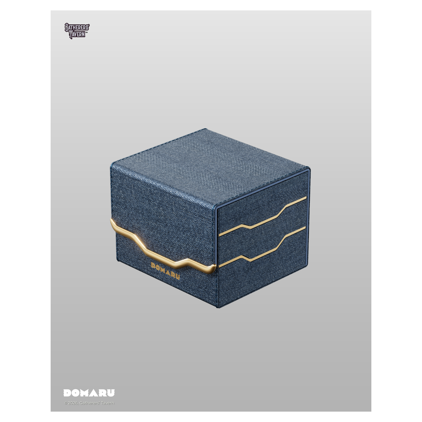 DOMARU Armory Horizon 100+ deck box with textured exterior, metallic accents, and magnetic closure - Lazulite - imagen 16