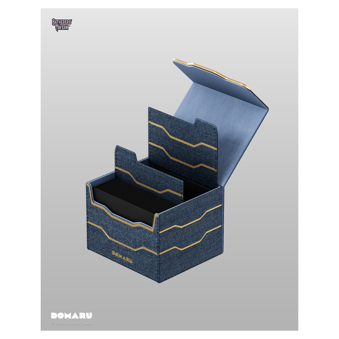DOMARU Armory Horizon 100+ deck box with textured exterior, metallic accents, and magnetic closure - Lazulite - imagen 17
