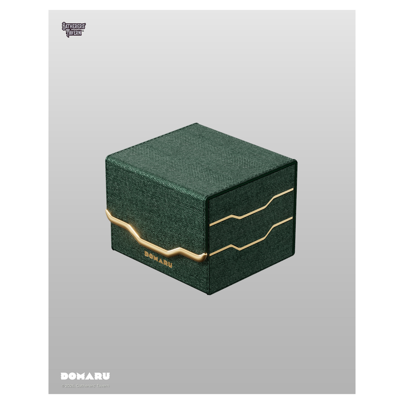 DOMARU Armory Horizon 100+ deck box with textured exterior, metallic accents, and magnetic closure - Malachite - imagen 19