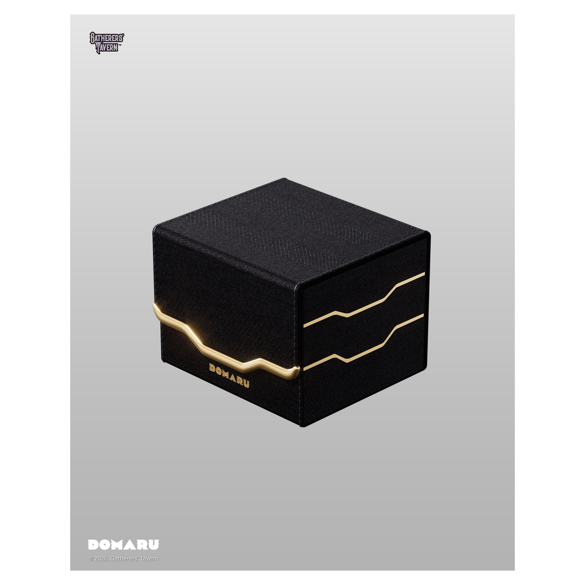 DOMARU Armory Horizon 100+ deck box with textured exterior, metallic accents, and magnetic closure - Obsidian - imagen 22