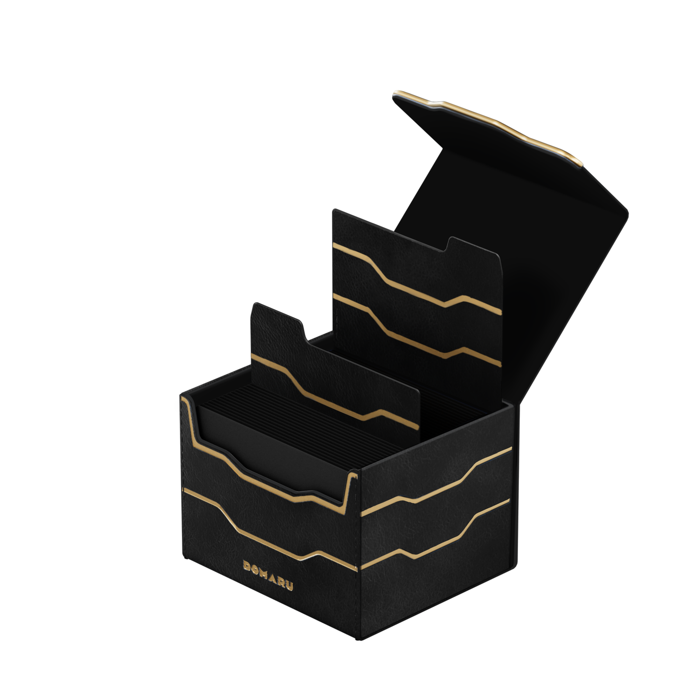 DOMARU Armory Horizon 100+ deck box with textured exterior, metallic accents, and magnetic closure - Slate - imagen 26