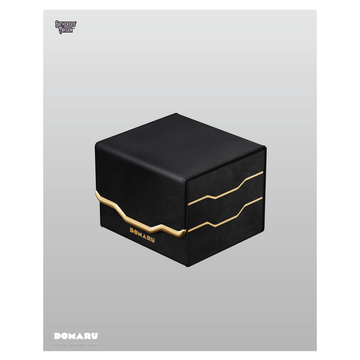 DOMARU Armory Horizon 100+ deck box with textured exterior, metallic accents, and magnetic closure - Slate - imagen 27