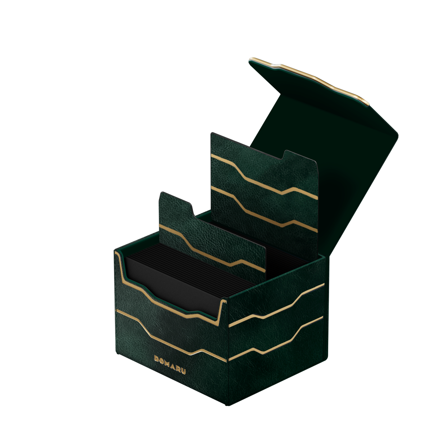 DOMARU Armory Horizon 100+ deck box with textured exterior, metallic accents, and magnetic closure - Wildwood - imagen 29