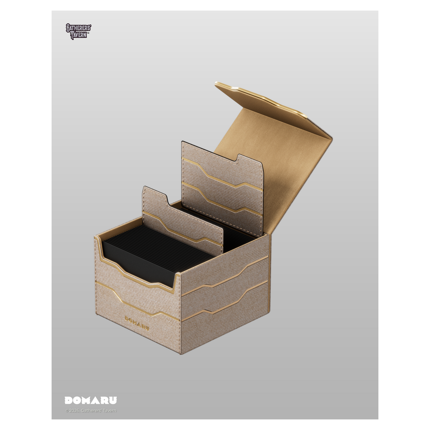 DOMARU Armory Horizon 133+ deck box in Alabaster with refined metallic detailing and magnetic closure - Alabaster - imagen 2