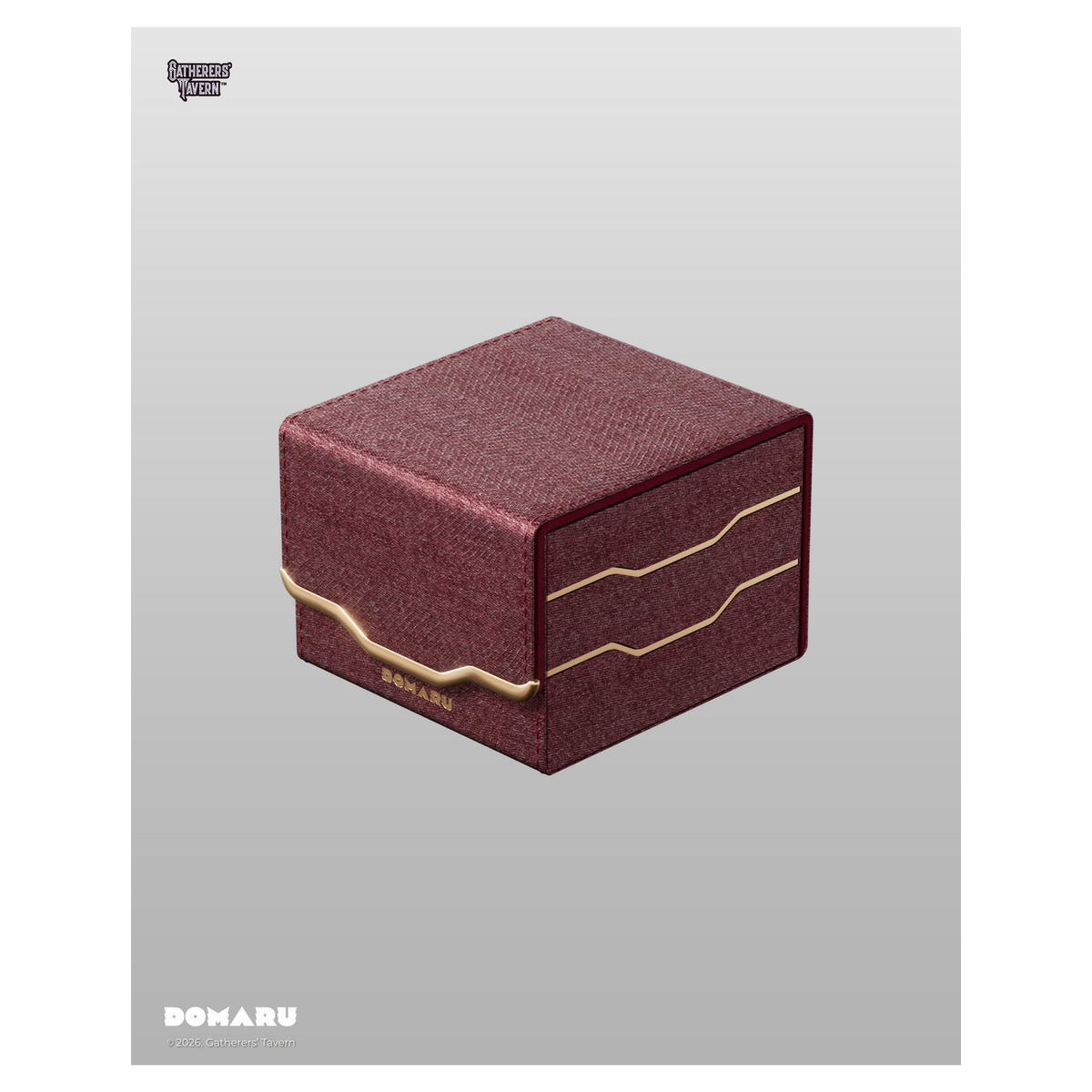 DOMARU Armory Horizon 133+ deck box in Alabaster with refined metallic detailing and magnetic closure - Carnelian - imagen 4