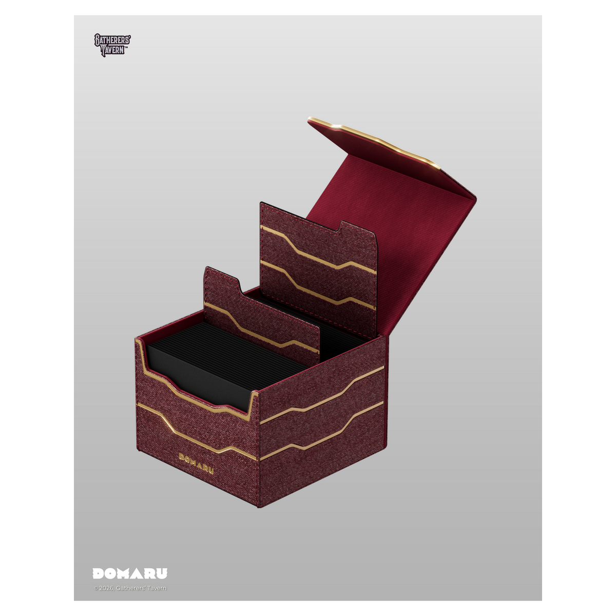 DOMARU Armory Horizon 133+ deck box in Alabaster with refined metallic detailing and magnetic closure - Carnelian - imagen 5