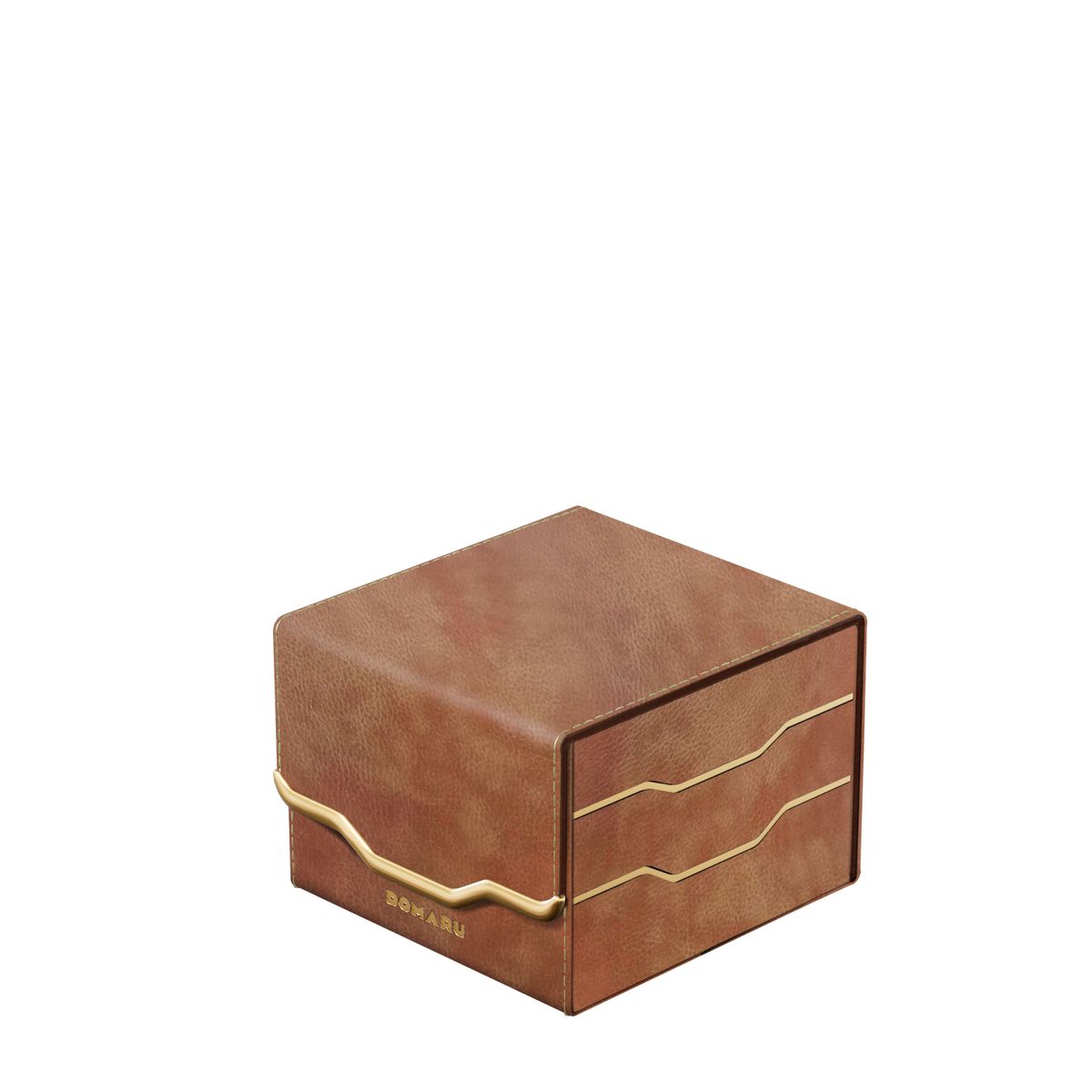 DOMARU Armory Horizon 133+ deck box in Alabaster with refined metallic detailing and magnetic closure - Chestnut - imagen 7