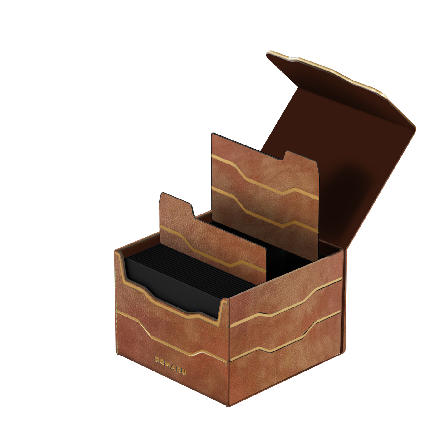 DOMARU Armory Horizon 133+ deck box in Alabaster with refined metallic detailing and magnetic closure - Chestnut - imagen 8