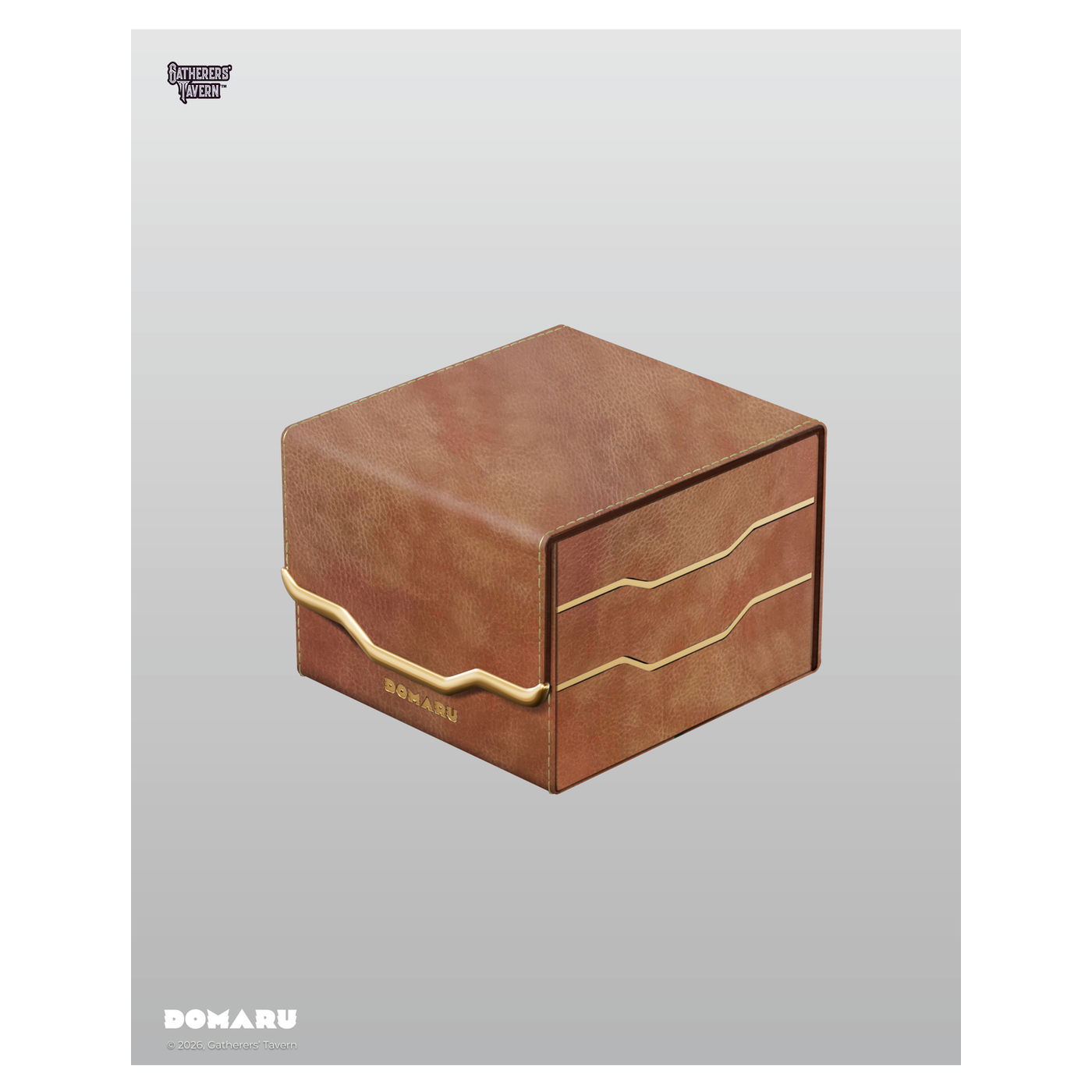 DOMARU Armory Horizon 133+ deck box in Alabaster with refined metallic detailing and magnetic closure - Chestnut - imagen 9