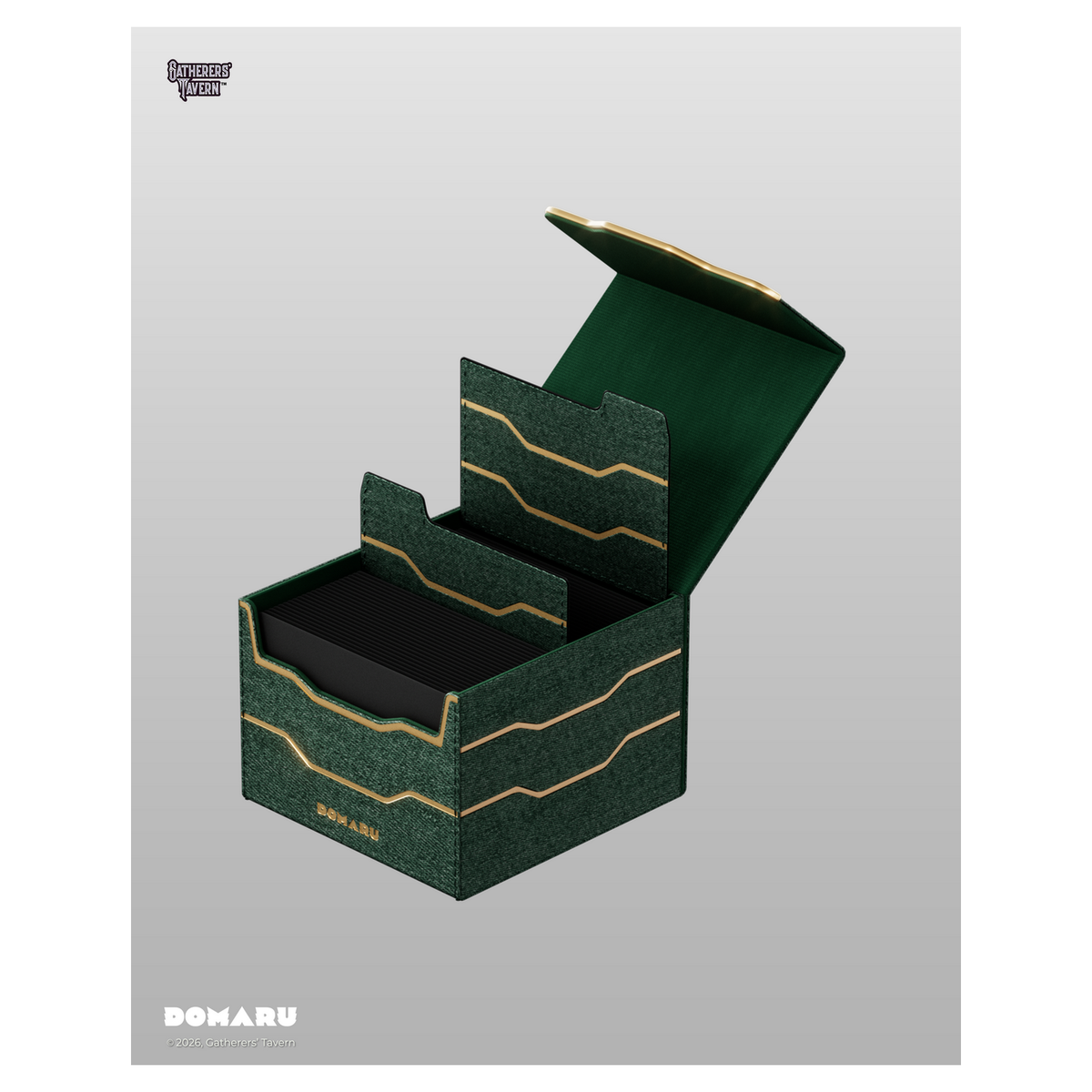 DOMARU Armory Horizon 133+ deck box in Alabaster with refined metallic detailing and magnetic closure - Malachite - imagen 20