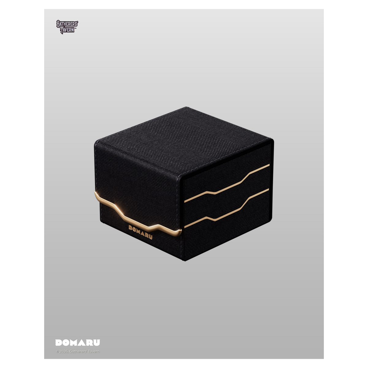 DOMARU Armory Horizon 133+ deck box in Alabaster with refined metallic detailing and magnetic closure - Obsidian - imagen 22