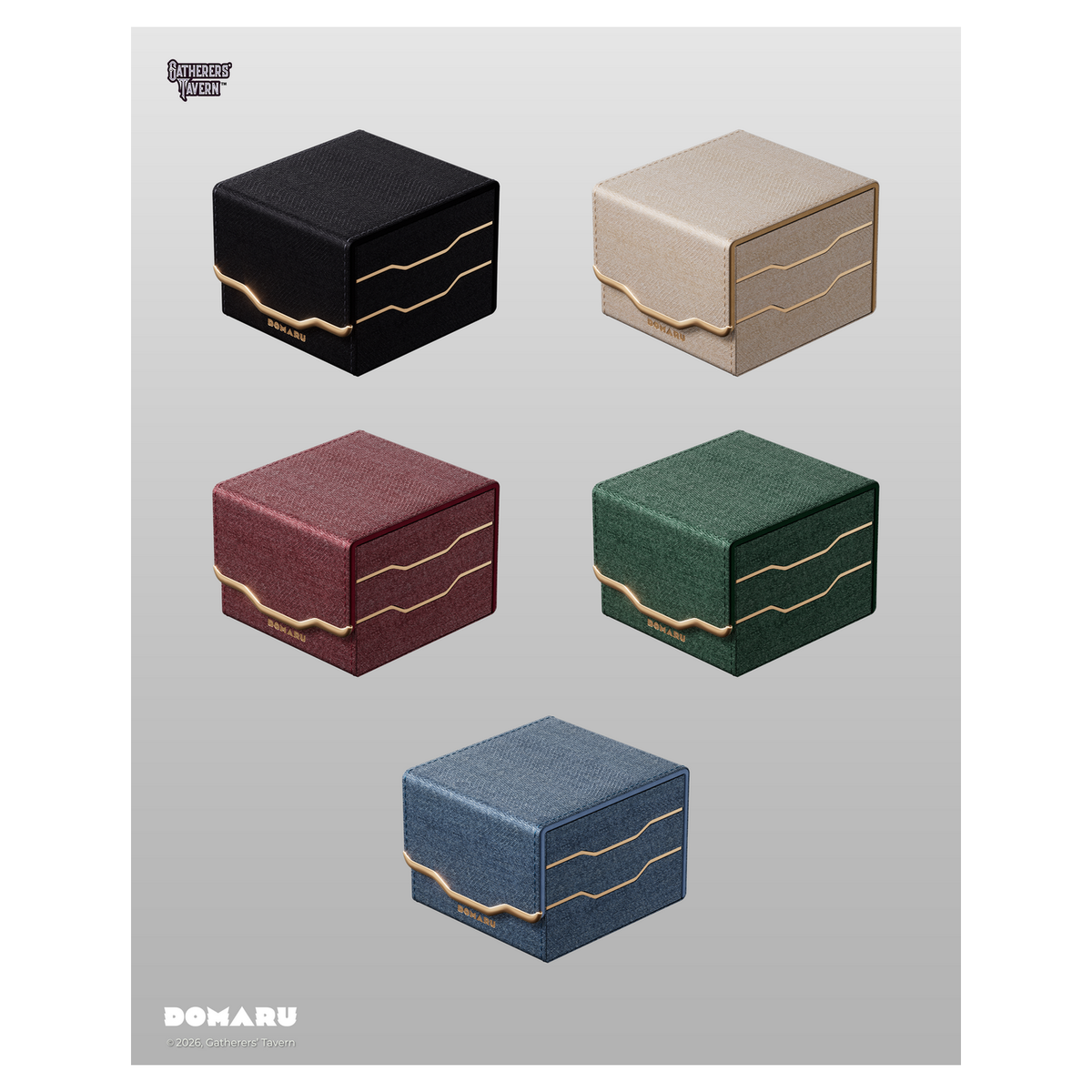DOMARU Armory Horizon 133+ deck box in Alabaster with refined metallic detailing and magnetic closure - Obsidian - imagen 24