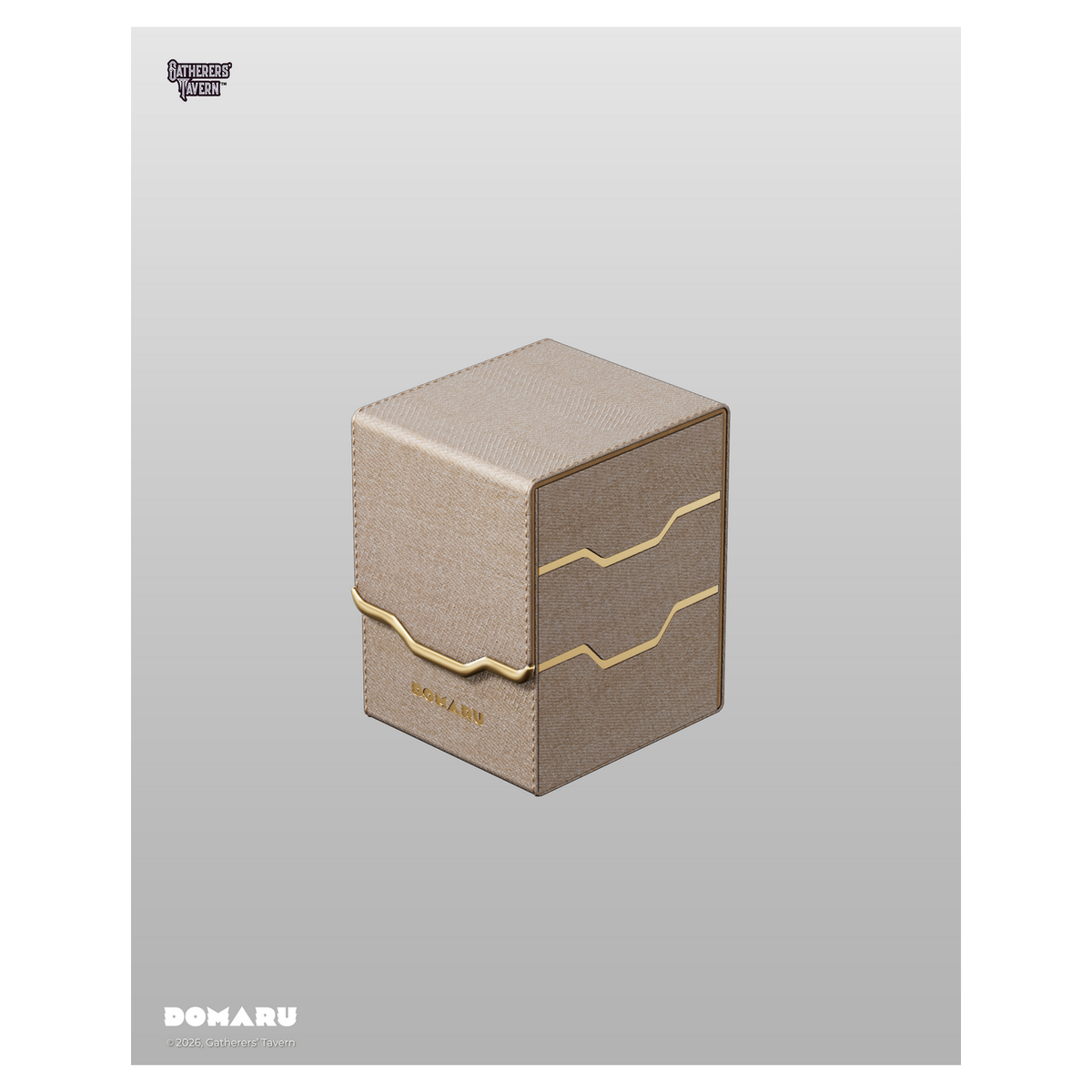 DOMARU Armory Vertex 100+ deck box with magnetic closures and leather dividers - Alabaster