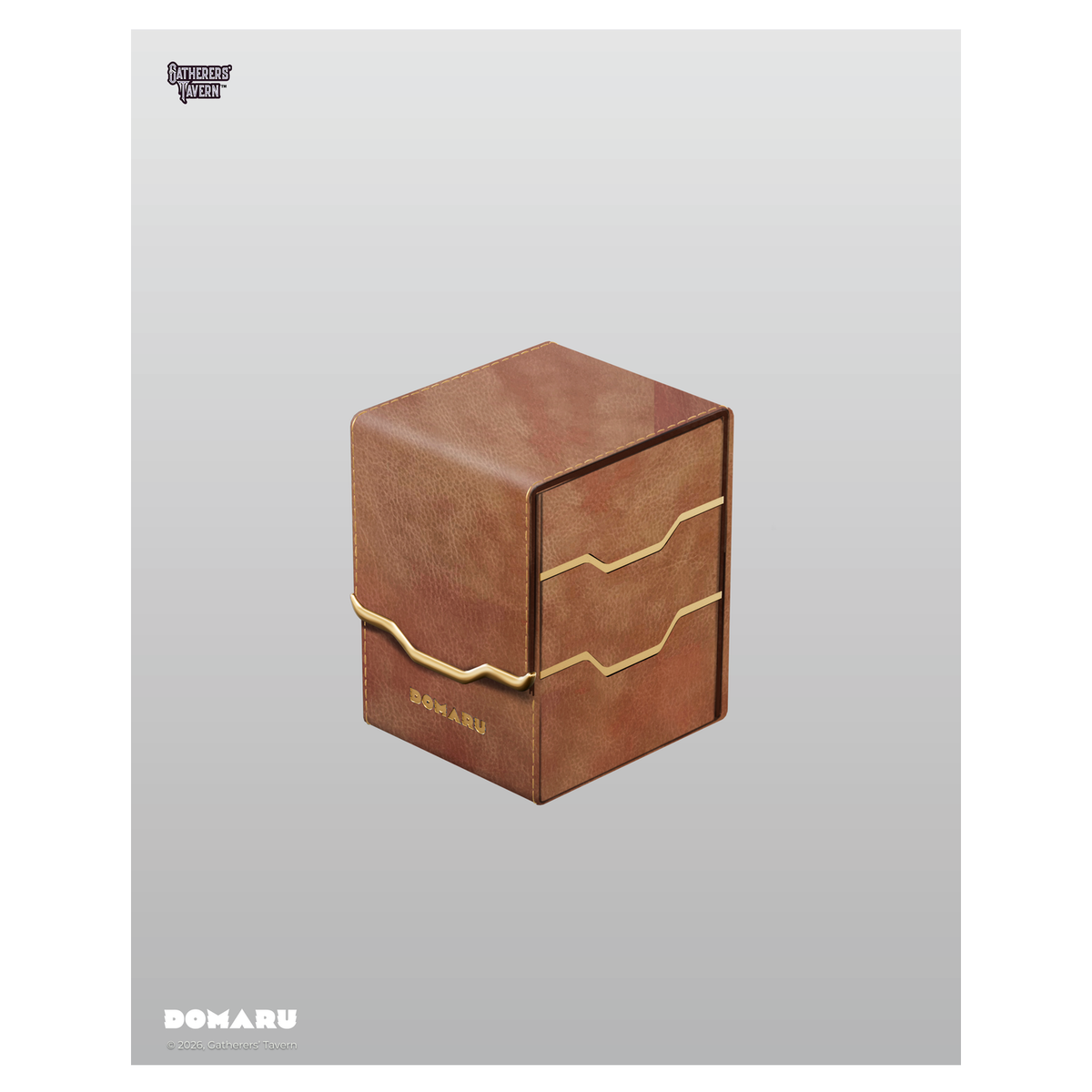 DOMARU Armory Vertex 100+ deck box with magnetic closures and leather dividers - Chestnut - imagen 9
