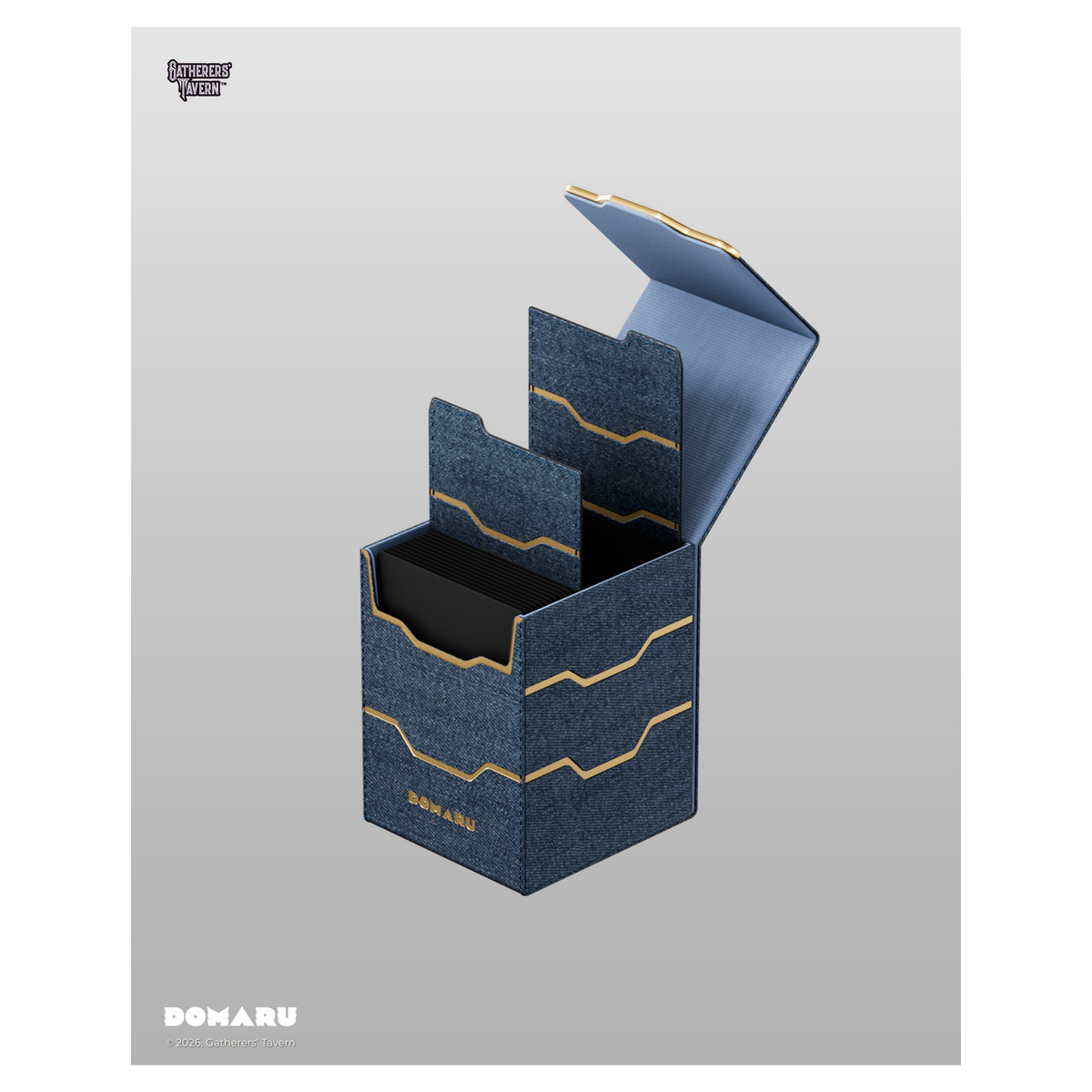 DOMARU Armory Vertex 100+ deck box with magnetic closures and leather dividers - Lazulite - imagen 17