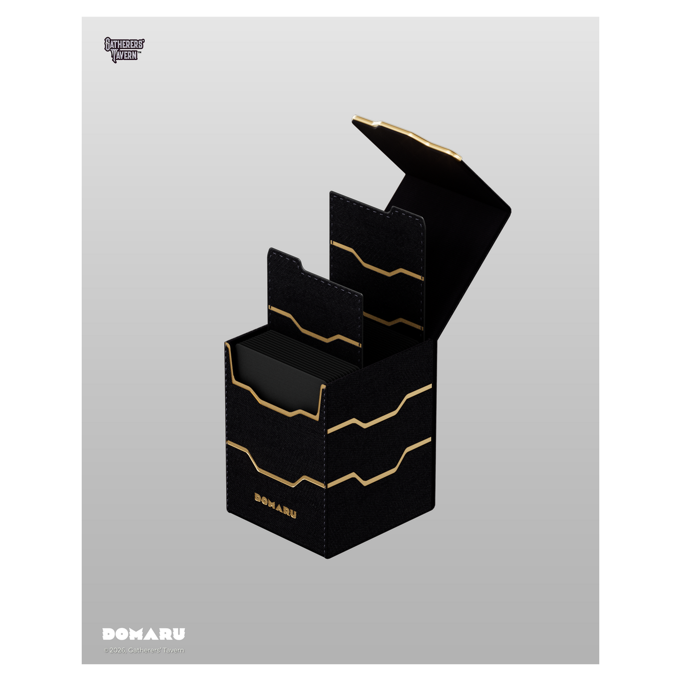 DOMARU Armory Vertex 100+ deck box with magnetic closures and leather dividers - Obsidian - imagen 23