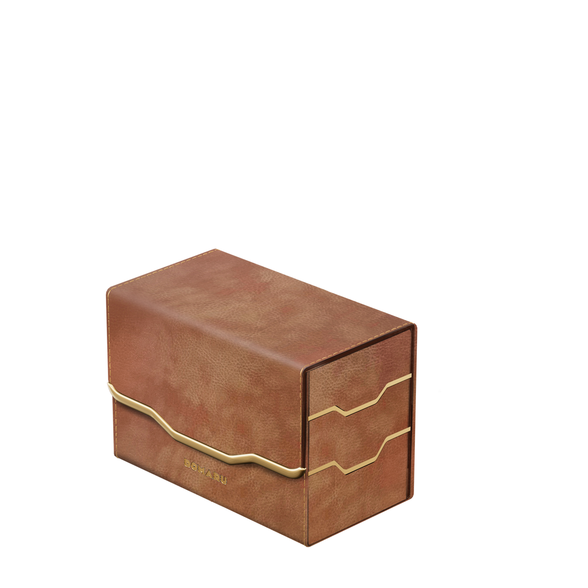 DOMARU Armory Vertex Duo 200+ premium deck box with metallic finish and magnetic closure - Chestnut - imagen 7