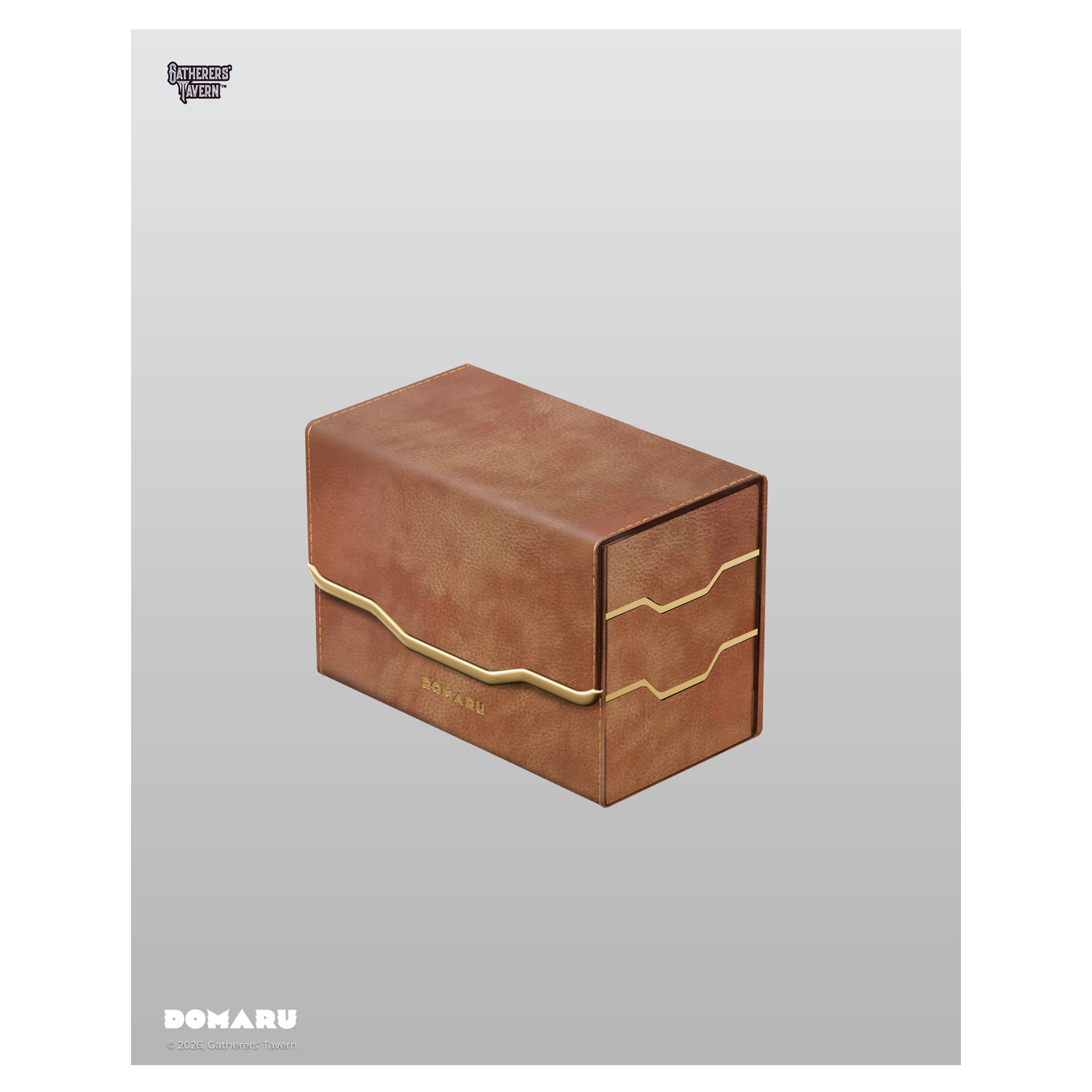 DOMARU Armory Vertex Duo 200+ premium deck box with metallic finish and magnetic closure - Chestnut - imagen 9